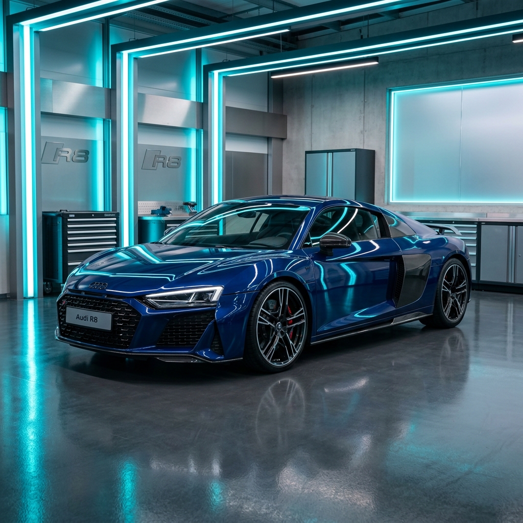 Polished sports car